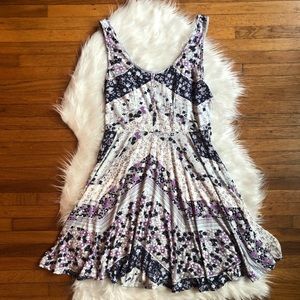 Free People fit and flare dress flower print